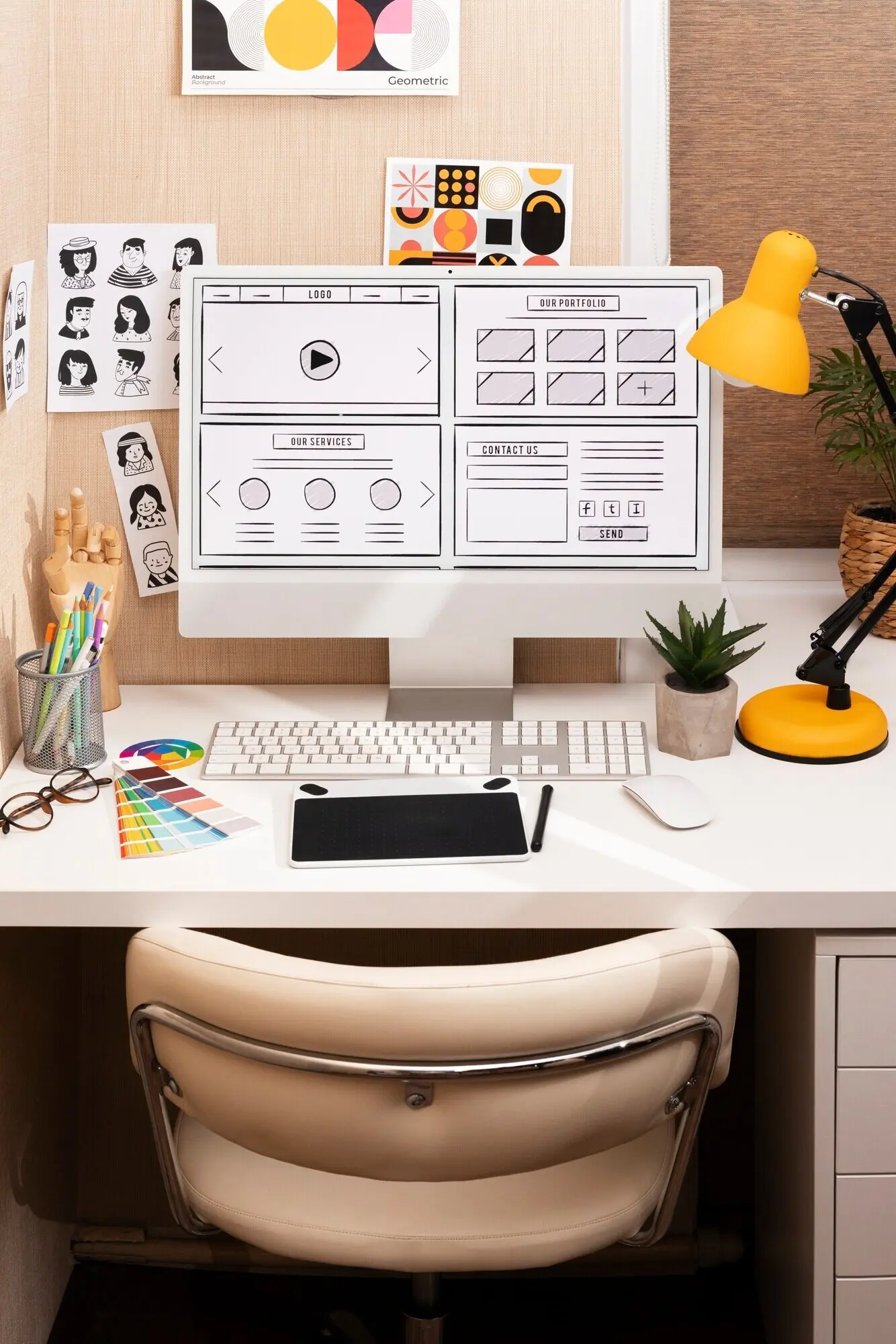 Stillleben des Grafikdesign-Tages